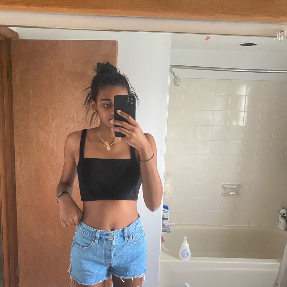 Zara black crop